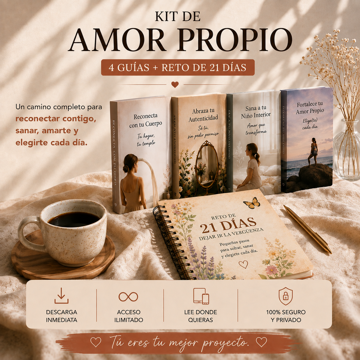 Kit de Amor Propio: 4 Guías + Reto de 21 Días