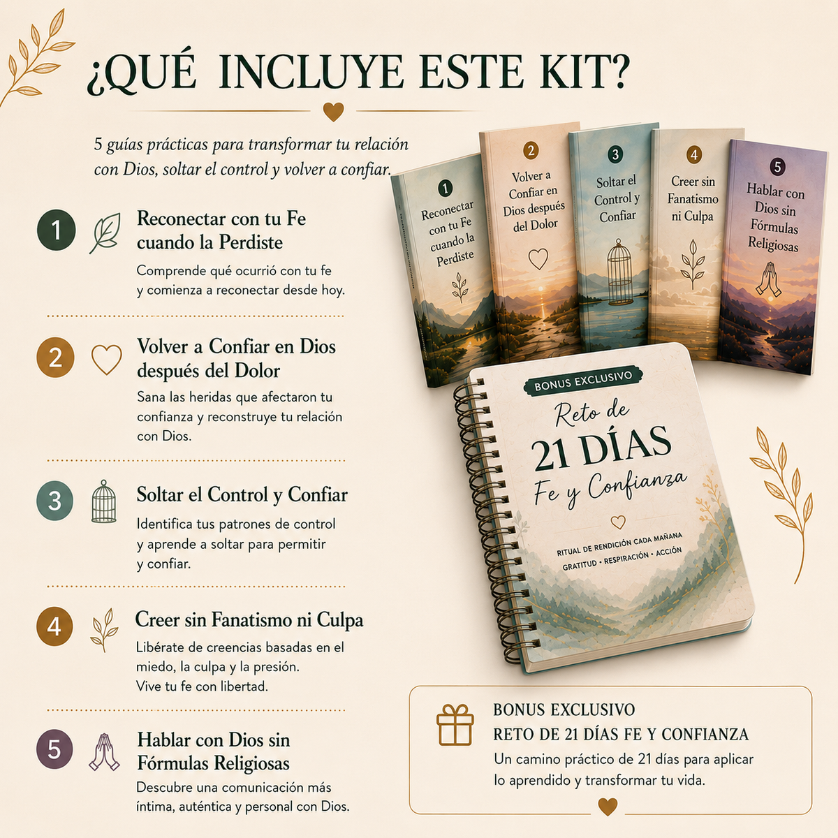 Kit de Fe y Confianza: 5 Guías + Reto de 21 Días