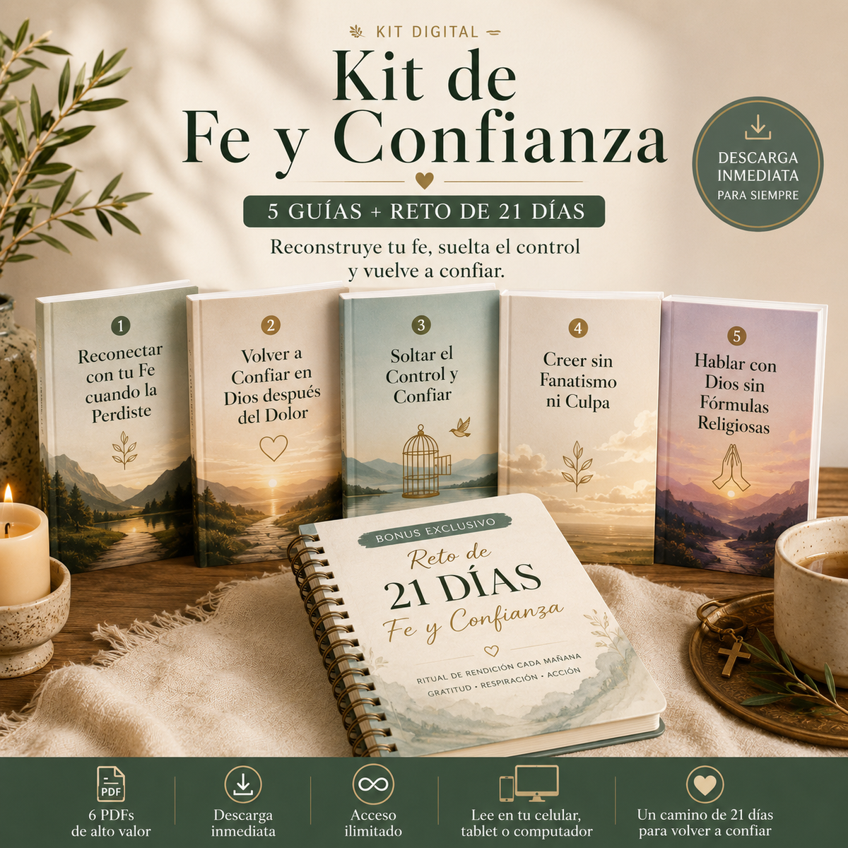Kit de Fe y Confianza: 5 Guías + Reto de 21 Días